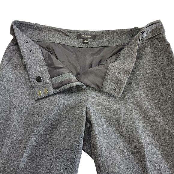 Ann Taylor Womens Wool Blend Dress Pants Slacks Size 8 Gray Wide Leg Career Work - Picture 5 of 11